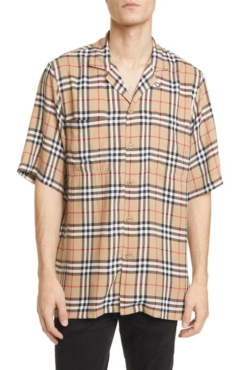 burberry check cotton shirt|Burberry short sleeve button up.